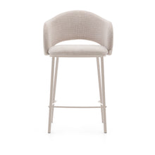 Load image into Gallery viewer, Maina stool in beige chenille and steel legs in a beige finish, FSC Mix Credit, 65 cm - image 4