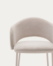 Load image into Gallery viewer, Maina stool in beige chenille and steel legs in a beige finish, FSC Mix Credit, 65 cm - image 6