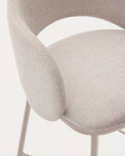 Load image into Gallery viewer, Maina stool in beige chenille and steel legs in a beige finish, FSC Mix Credit, 65 cm - image 7
