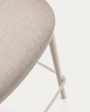 Load image into Gallery viewer, Maina stool in beige chenille and steel legs in a beige finish, FSC Mix Credit, 65 cm - image 8