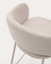 Load image into Gallery viewer, Maina stool in beige chenille and steel legs in a beige finish, FSC Mix Credit, 65 cm - image 9