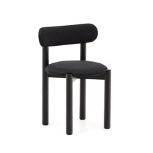 Load image into Gallery viewer, Nebai chair in black chenille with a solid oak wood structure and black finish FSC MIX Credit - image 2