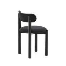 Load image into Gallery viewer, Nebai chair in black chenille with a solid oak wood structure and black finish FSC MIX Credit - image 5