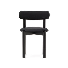 Load image into Gallery viewer, Nebai chair in black chenille with a solid oak wood structure and black finish FSC MIX Credit - image 8