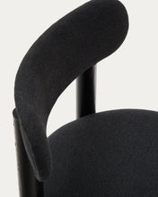 Load image into Gallery viewer, Nebai chair in black chenille with a solid oak wood structure and black finish FSC MIX Credit - image 13