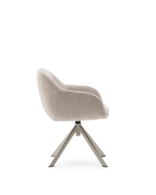 Load image into Gallery viewer, Dorina swivel chair in beige chenille and steel legs in a beige finish - image 2