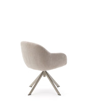 Load image into Gallery viewer, Dorina swivel chair in beige chenille and steel legs in a beige finish - image 3