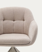 Load image into Gallery viewer, Dorina swivel chair in beige chenille and steel legs in a beige finish - image 7