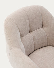 Load image into Gallery viewer, Dorina swivel chair in beige chenille and steel legs in a beige finish - image 8