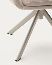 Load image into Gallery viewer, Dorina swivel chair in beige chenille and steel legs in a beige finish - image 10