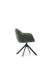 Load image into Gallery viewer, Dorina swivel chair in green chenille and steel legs in a green finish - image 2