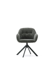 Load image into Gallery viewer, Dorina swivel chair in green chenille and steel legs in a green finish - image 3