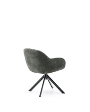 Load image into Gallery viewer, Dorina swivel chair in green chenille and steel legs in a green finish - image 4