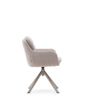 Load image into Gallery viewer, Lexa swivel chair in beige chenille and steel legs in a beige finish - image 2