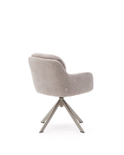 Load image into Gallery viewer, Lexa swivel chair in beige chenille and steel legs in a beige finish - image 3