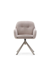 Load image into Gallery viewer, Lexa swivel chair in beige chenille and steel legs in a beige finish - image 4