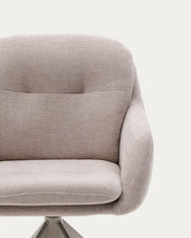 Load image into Gallery viewer, Lexa swivel chair in beige chenille and steel legs in a beige finish - image 8