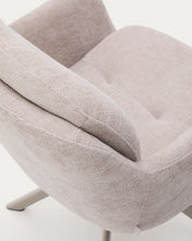Load image into Gallery viewer, Lexa swivel chair in beige chenille and steel legs in a beige finish - image 10