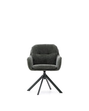 Load image into Gallery viewer, Lexa swivel chair in green chenille and steel legs in a green finish - image 3