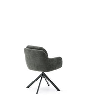 Load image into Gallery viewer, Lexa swivel chair in green chenille and steel legs in a green finish - image 4