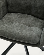 Load image into Gallery viewer, Lexa swivel chair in green chenille and steel legs in a green finish - image 8