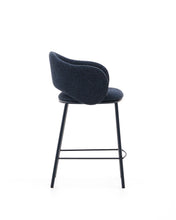 Load image into Gallery viewer, Maina stool in blue chenille and steel legs with blue finish FSC Mix Credit 65 cm - image 2