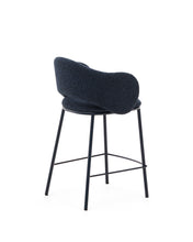 Load image into Gallery viewer, Maina stool in blue chenille and steel legs with blue finish FSC Mix Credit 65 cm - image 3