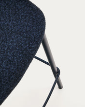 Load image into Gallery viewer, Maina stool in blue chenille and steel legs with blue finish FSC Mix Credit 65 cm - image 9