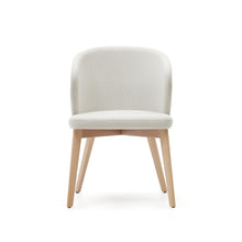 Load image into Gallery viewer, Darice chair in beige chenille and solid beech wood in a natural finish FSC 100% - image 7