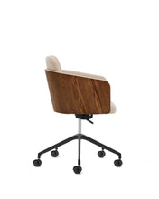 Load image into Gallery viewer, Madai desk chair in brown chenille and ash veneer with walnut finish FSC Mix Credit - image 2