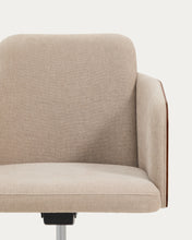 Load image into Gallery viewer, Madai desk chair in brown chenille and ash veneer with walnut finish FSC Mix Credit - image 7