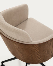 Load image into Gallery viewer, Madai desk chair in brown chenille and ash veneer with walnut finish FSC Mix Credit - image 9