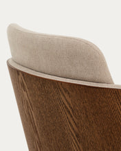 Load image into Gallery viewer, Madai desk chair in brown chenille and ash veneer with walnut finish FSC Mix Credit - image 11