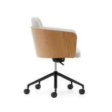 Load image into Gallery viewer, Madai desk chair in beige chenille and ash veneer with natural tone finish FSC Mix Credit - image 3