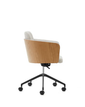 Load image into Gallery viewer, Madai desk chair in beige chenille and ash veneer with natural tone finish FSC Mix Credit - image 4