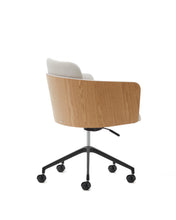 Load image into Gallery viewer, Madai desk chair in beige chenille and ash veneer with natural tone finish FSC Mix Credit - image 6