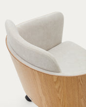 Load image into Gallery viewer, Madai desk chair in beige chenille and ash veneer with natural tone finish FSC Mix Credit - image 14