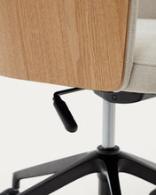 Load image into Gallery viewer, Madai desk chair in beige chenille and ash veneer with natural tone finish FSC Mix Credit - image 16