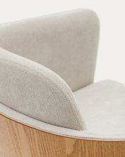 Load image into Gallery viewer, Madai desk chair in beige chenille and ash veneer with natural tone finish FSC Mix Credit - image 17