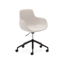 Load image into Gallery viewer, Tissiana beige and aluminium desk chair with matt black finish