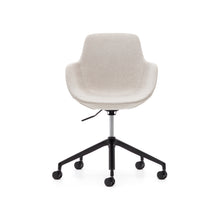 Load image into Gallery viewer, Tissiana beige and aluminium desk chair with matt black finish - image 8