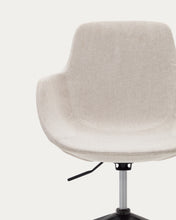 Load image into Gallery viewer, Tissiana beige and aluminium desk chair with matt black finish - image 13