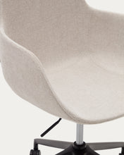 Load image into Gallery viewer, Tissiana beige and aluminium desk chair with matt black finish - image 14