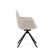Load image into Gallery viewer, Tissiana self-centring swivel chair in beige chenille and matte black aluminium - image 3