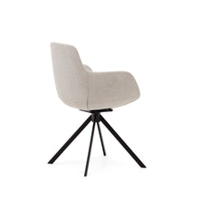 Load image into Gallery viewer, Tissiana self-centring swivel chair in beige chenille and matte black aluminium - image 5