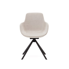 Load image into Gallery viewer, Tissiana self-centring swivel chair in beige chenille and matte black aluminium - image 7