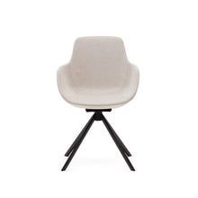 Load image into Gallery viewer, Tissiana self-centring swivel chair in beige chenille and matte black aluminium - image 8