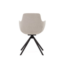 Load image into Gallery viewer, Tissiana self-centring swivel chair in beige chenille and matte black aluminium - image 9