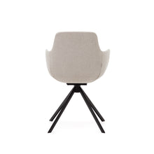 Load image into Gallery viewer, Tissiana self-centring swivel chair in beige chenille and matte black aluminium - image 10