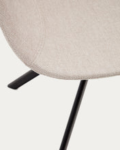 Load image into Gallery viewer, Tissiana self-centring swivel chair in beige chenille and matte black aluminium - image 13